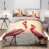 Lenjerie de pat digital print 3d (flamingo v9)