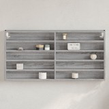 vidaXL Dulap cu vitrină, sonoma gri, 100x8,5x50 cm, lemn prelucrat