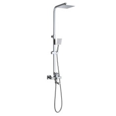 Set de dus Leziter Mauna cu coloana inox, dus ploaie si para manuala