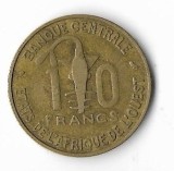 Moneda 10 francs 1959 - Statele Africii de Vest, Africa, Bronz-Aluminiu