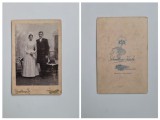 Fotografie de colectie Cabinet, Atelier Schmidtberger K., Mire si mireasa, Buda, Budapest, Ungaria, Austro-Ungaria, ca. 1890-1900