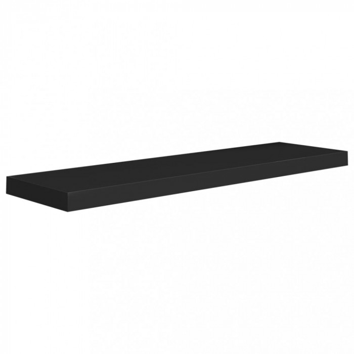 Raft de perete suspendat, negru, 90x23,5x3,8 cm, MDF