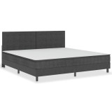 Cumpara ieftin Pat continental, gri inchis, 200x200 cm, material textil