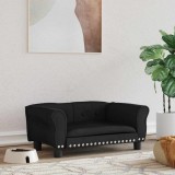 VidaXL Pat de c&acirc;ini, negru, 70x45x30 cm, catifea
