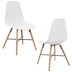 Set Eindhoven 2 scaune design - 85,5 x 46 cm, forma sezut scoica - alb foto