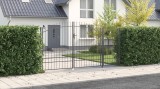 vidaXL Poartă de grădină cu v&acirc;rf de lance gri 195x400 cm din oțel