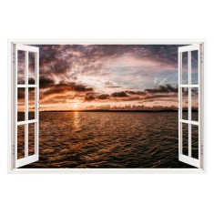 Sticker decorativ, Fereastra 3D, Ocean, 85 cm, 335STK