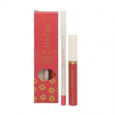 Set Luciu si creion de buze, Technic, Lip Kit, Rose