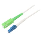 Patch Cord Fibră Optică OS2 LC/UPC-SC/APC 20m Alb