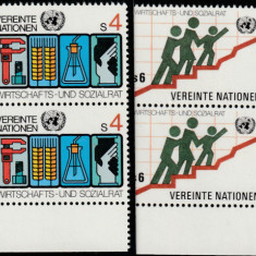 Natiunile Unite Vienna-1980-Consiliul social-economic,bloc,dantelat,MNH,Mi.14-15