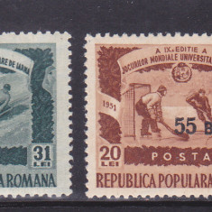 ROMANIA 1952 LP 309 JOCURILE MONDIALE DE IARNA SUPRATIPAR SERIE MNH
