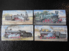 serie timbre locomotive trenuri cai ferate Ucraina nestampilate foto