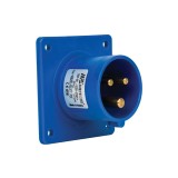 Fisa stecher incastrabil 3 poli 16A 2P+PE drept 230V albastru IP44 6h CEE 70x70mm, METE