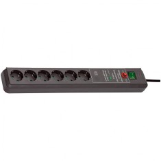 Prelungitor Brennenstuhl Secure-Tec 6 prize, Protectie supratensiune, Intrerupator, 3m