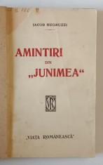 AMINTIRI DIN &#039; JUNIMEA &#039; de IACOB NEGRUZZI , EDITIE INTERBELICA