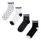 șosete Damă, Quart, Set 4 Perechi, Multicolor, Imprimeu Inimioare și Buline