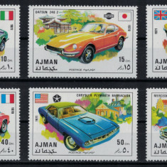 AJMAN 1971 - Automobile / serie completa+colita MNH