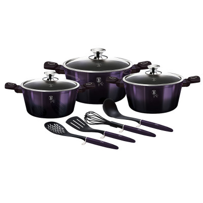 Set oale marmorate cu capace 10 piese Purple Eclipse Berlinger Haus BH 7141 foto