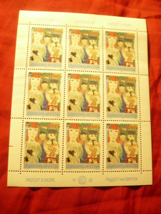 Bloc Yugoslavia 1983 - Desene copii . 9 val.