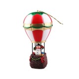 Decoratiune de craciun tip balon cu aer cald, flippy, balon cu om de zapada, din rasina, model balon cu aer cald si om de zapada iluminare led, 17 x 5