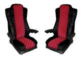 2 x Huse pentru Mercedes Actros MP4 Camioane Negru Rosu Piele