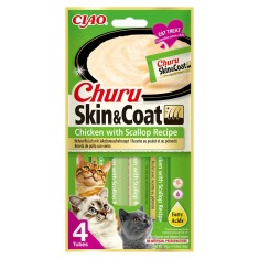 Recompense Churu pisici, cu pui, Skin Coat 4x14g