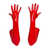 Mănuși lungi din piele PU pentru femei YUDATPG, elastice, din piele ecologică, pentru uz zilnic, costume, operă, petreceri, seară, cu volane, p&acirc;nă la