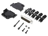 Conector D-Sub 25 Pin tată unghi 45&deg; cu terminal șurub pe cablu