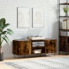 VidaXL Dulap pentru discuri stejar afumat 121x38x48 cm, lemn prelucrat