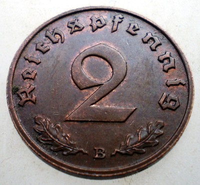 2.845 GERMANIA 2 REICHSPFENNIG 1938 B XF foto