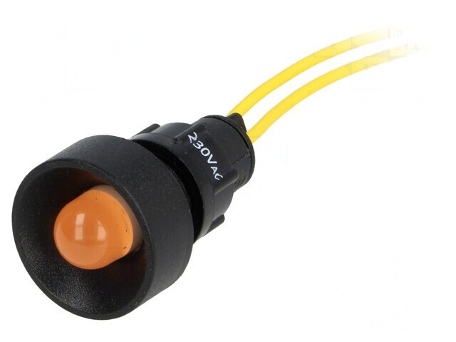 Lampă LED portocalie 230V &Oslash;13mm IP40