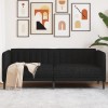 Canapea, 2 locuri, negru, material textil