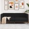 Canapea, 2 locuri, negru, material textil