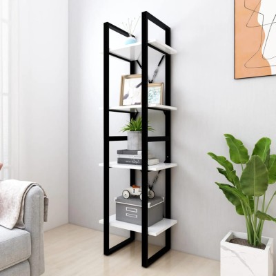 vidaXL Bibliotecă cu 4 rafturi, alb, 40x30x140 cm, PAL 806417 foto