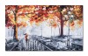 Tablou pictat manual, Impreuna cu iubita, iubitul prin parc, stilizat, 100x60cm ulei pe panza in cutit efect 3D, Magistral