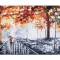 Tablou pictat manual, Impreuna cu iubita, iubitul prin parc, stilizat, 100x60cm ulei pe panza in cutit efect 3D, Magistral