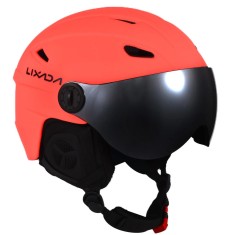 Casca Ski/Snowboard, Cu Viziera dubla anti-ceata si anti-UV, FIXATO, Dimensiune reglabila, Circumferinta 58-62, Portocaliu