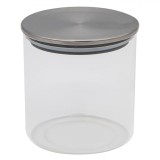 Borcan Depozitare, Model Borosilicat, Capac Metalic, Transparent, Capacitate 350ml, Oem
