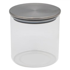 Borcan Depozitare, Model Borosilicat, Capac Metalic, Transparent, Capacitate 350ml