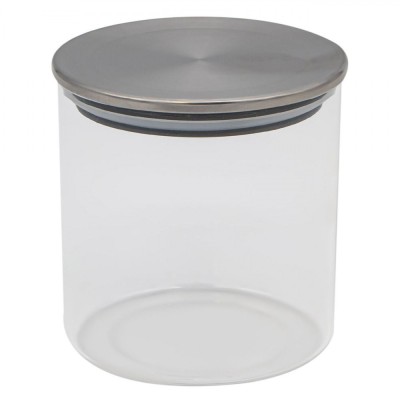 Borcan Depozitare, Model Borosilicat, Capac Metalic, Transparent, Capacitate 350ml foto