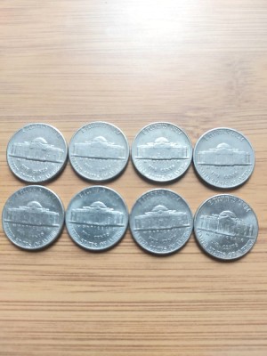 Lot 8 monede USA Five Cents ani diferiti 1971-1998 foto