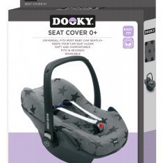 Husa de bumbac pentru scaune auto grupa 0+ Dooky Grey Stars