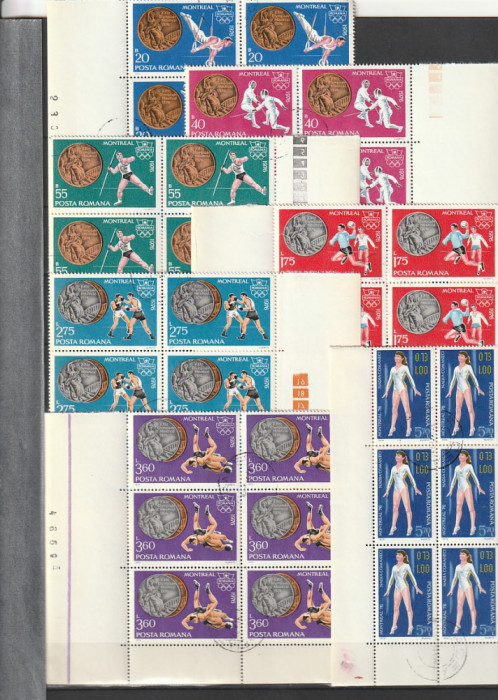 MEDALII OLIMPICE MONTREAL ( LP 923 ) 1976 OBLITERATA BLOC DE 6