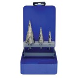 Set burghie conice (in trepte) Strend Pro SS424, 4-12 / 4-20 / 4-32 mm, HSS 4241, pentru metal