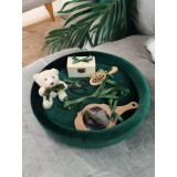 Tavita Mot/Turta, Buretata din Catifea cu 7 Piese - Verde - TPT500