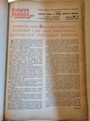stiinta si tehnica pentru tineret ianuarie 1950-art. telefonul foto