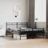 VidaXL Cadru pat fără saltea, cu tăblie picioare negru 160x200cm metal 373712