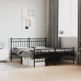 Cumpara ieftin Cadru pat fără saltea, cu tăblie picioare negru 160x200cm metal