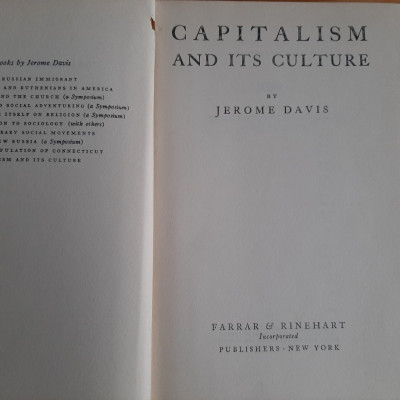 Capitalism and its culture (Jerome Davis, 1936) foto