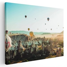 Tablou peisaj cu baloane cu aer cald Tablou canvas pe panza CU RAMA 20x30 cm
